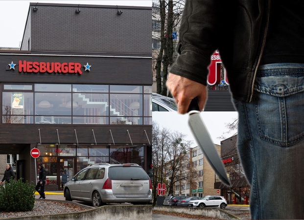 Kauno „Hesburger“ apsilankė peiliu ginkluotas plėšikas – darbuotojas pats atidavė visus pinigus