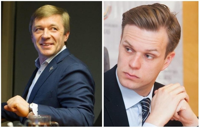 Ramūnas Karbauskis (kairėje) ir Gabrielius Landsbergis (dešinėje)