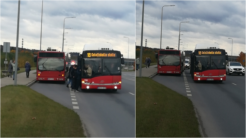 Rytinę kauniečių kelionę autobusu sutrikdė avarija