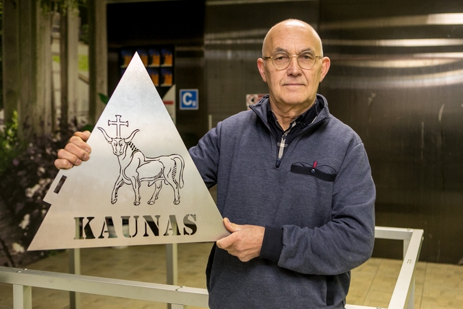 Simbolis: iš kelių dalių surinktas ženklas papuoš Kauno viršūnę.