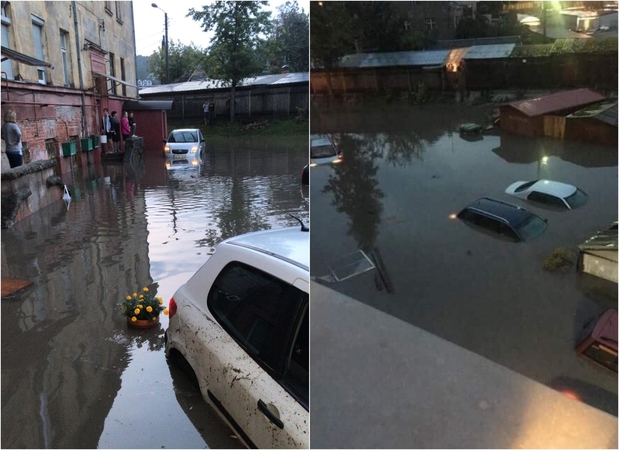 Vieta: nelaimė ištiko Šiaulių g. 50 namo, kurio dalis ir kiemas yra dauboje, gyventojus.