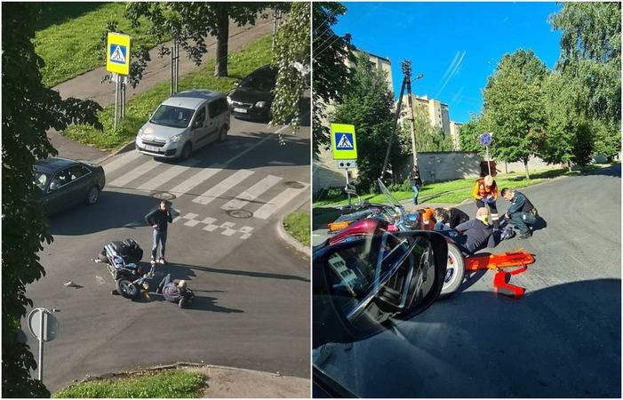 J. Žemgulio gatvėje partrenktam motociklininkui – atviras lūžis