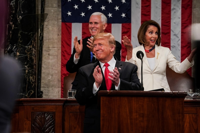 Savo metiniame pranešime D. Trumpas ragino amerikiečius susivienyti