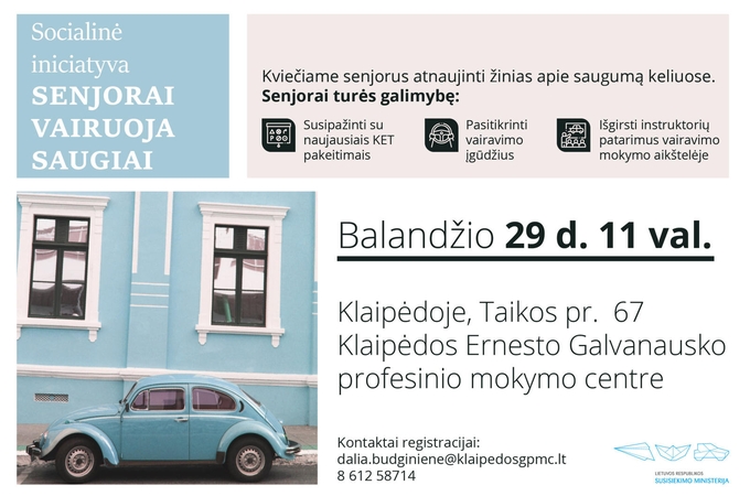 Senjorams – galimybė atnaujinti vairavimo įgūdžius