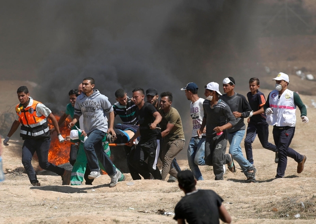 Gazos Ruožo pasienyje įsiplieskus naujiems susirėmimams nušautas palestinietis