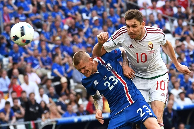Islandijos ir Vengrijos futbolininkų mačas baigėsi lygiosiomis