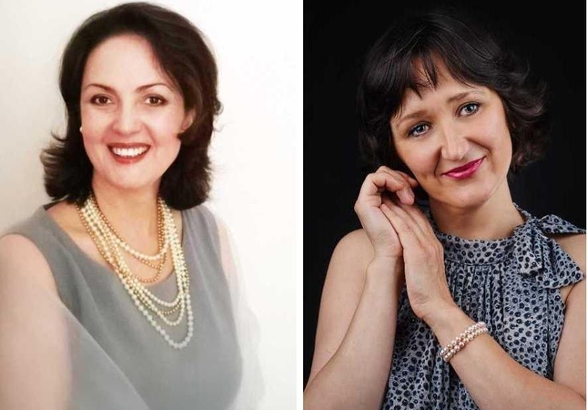 Dainininkė R.Novikaitė ir pianistė Š.Čepliauskaitė.