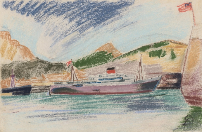P.Domšaitis. Laivai uoste. 1925.