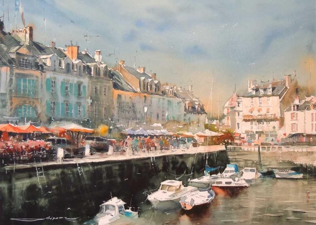 S.Lysyy akvarelė „Prancūzija“ (2018).