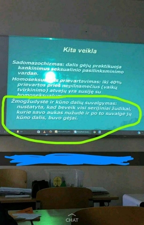 Gėjus su kanibalais ir maniakais palyginusi mokytoja lieka dirbti