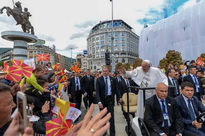 Šiaurės Makedonijoje popiežius ragina Balkanus priimti įvairovę 