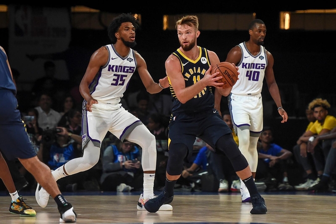D. Sabonis atliko dvigubą dublį, o „Pacers“ iškovojo pergalę Indijoje