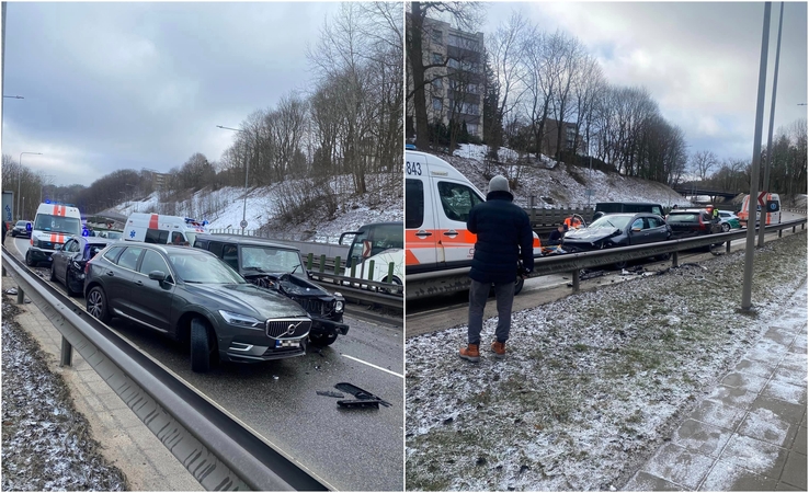 Didelė avarija Geležinio Vilko gatvėje: susidūrė trys automobiliai