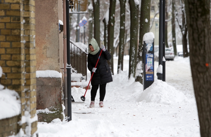 Polaidis: miesto gatvėse sustumtos sniego krūvos netrukus virs balomis.