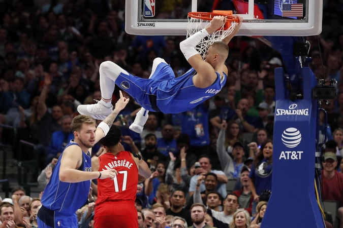 K. Porzingis ir L. Dončičius kartu pelnė 61 tašką, bet patyrė pirmą nesėkmę