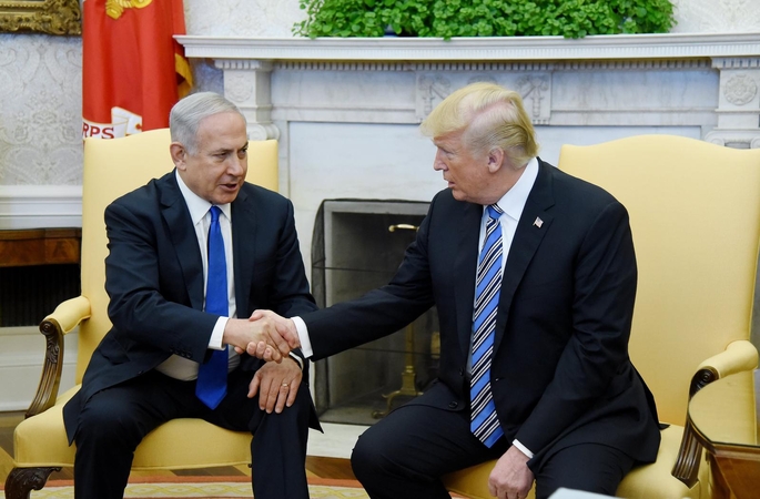 Benjaminas Netanyahu ir Donaldas Trumpas