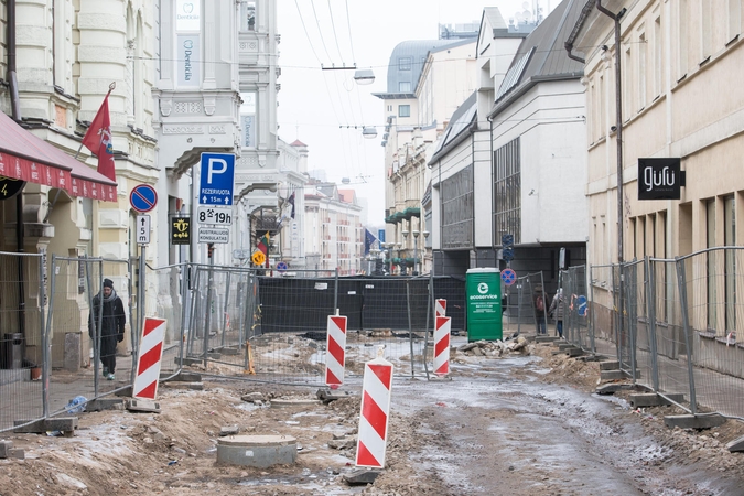 Rekonstruojamoje Vilniaus gatvėje bus transporto eismo draudimų