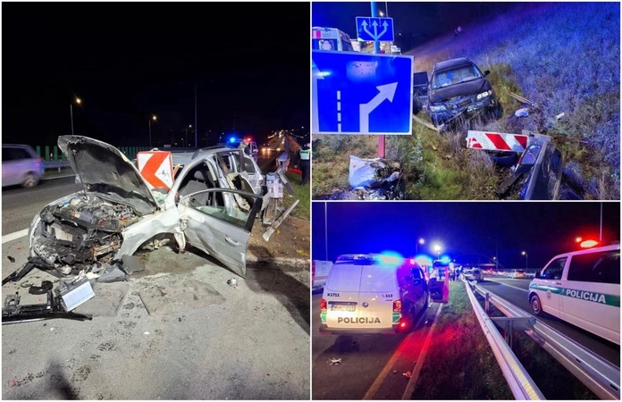 Per trijų automobilių avariją šalia Kleboniškio tilto sužalotos dvi vairuotojos 