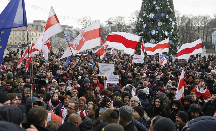 Baltarusiai protestuoja prieš artimesnius ryšius su Rusija