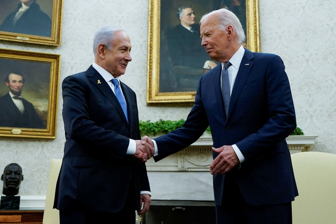 Benjaminas Netanyahu ir Joe Bidenas