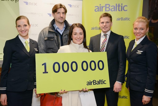 „airBaltic“ pasveikino milijoninį maršruto Oslas – Ryga keleivį