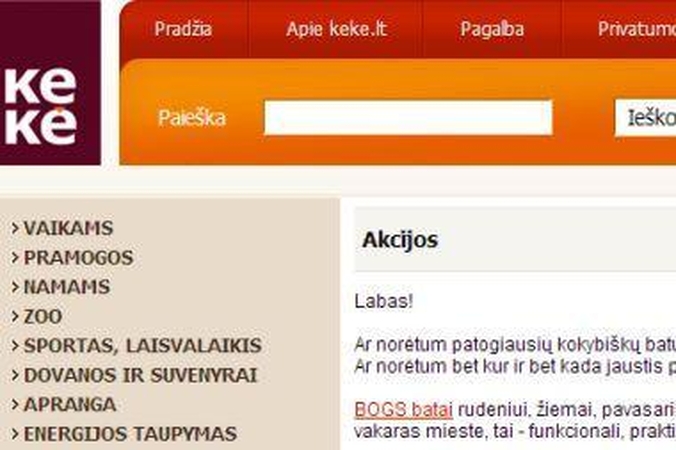 Vartotojai nepatenkinti e.parduotuve Keke.lt
