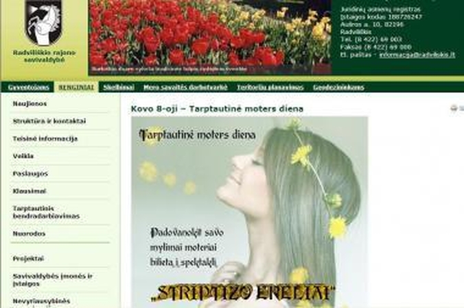 Radviliškio rajono savivaldybė reklamuoja striptizą