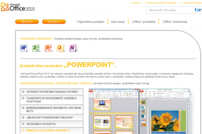 Parduotuvių lentynas pasiekė lietuviškasis „Office 2010“