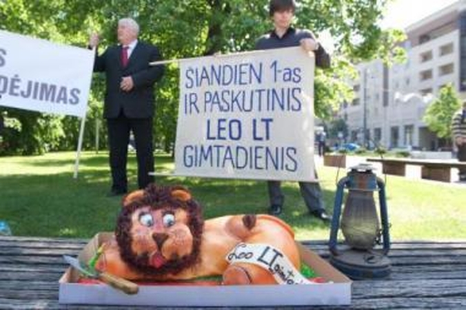 Likimas: liūtą vaizduojantis tortas buvo supjaustytas pirmojo "Leo LT" gimtadienio proga.