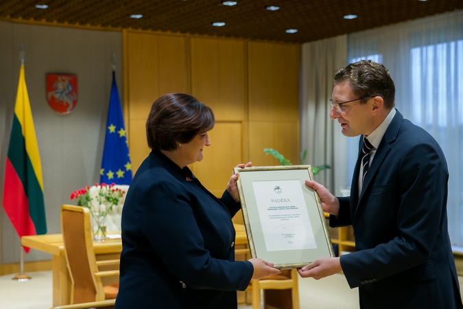 Seimo pirmininkei – žurnalistų padėka už žodžio laisvės gynimą